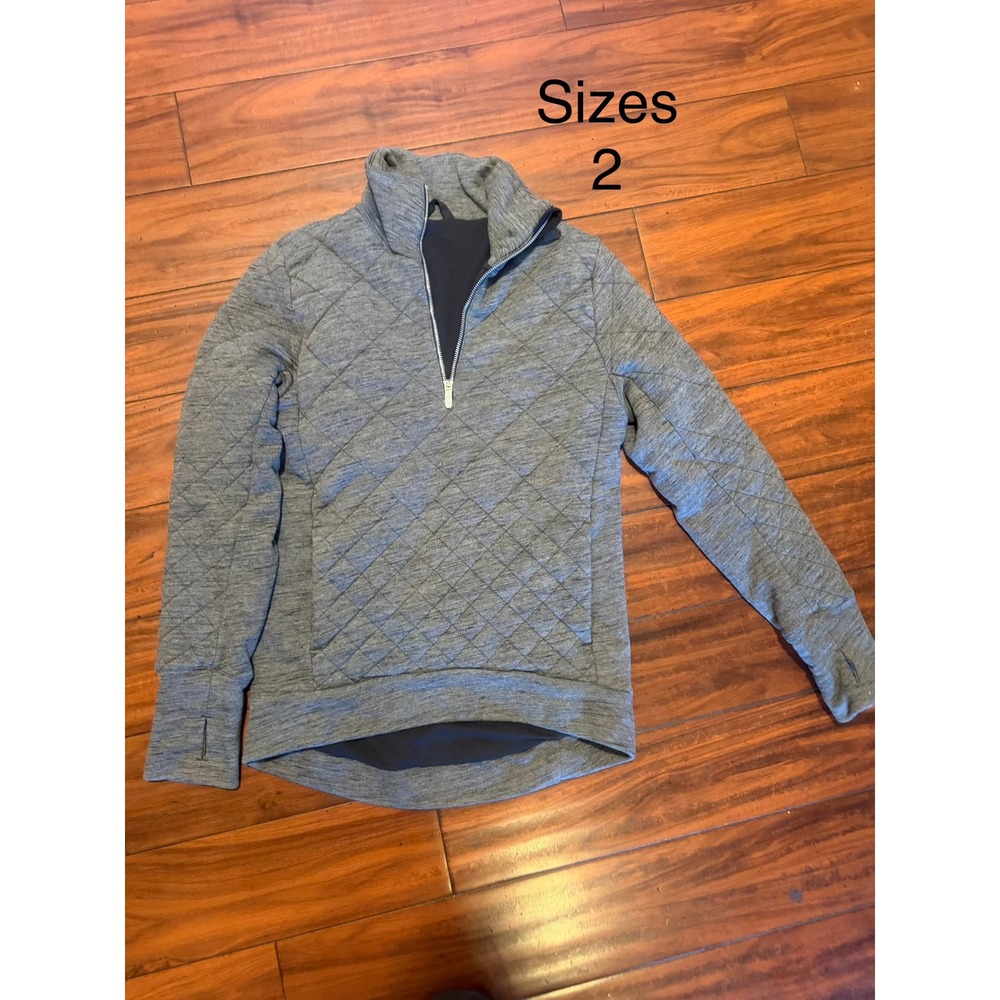 Lululemon Kanto Catch Me Half Zip Quilted Pullover Grey Size‎ 2 LW3BAIS